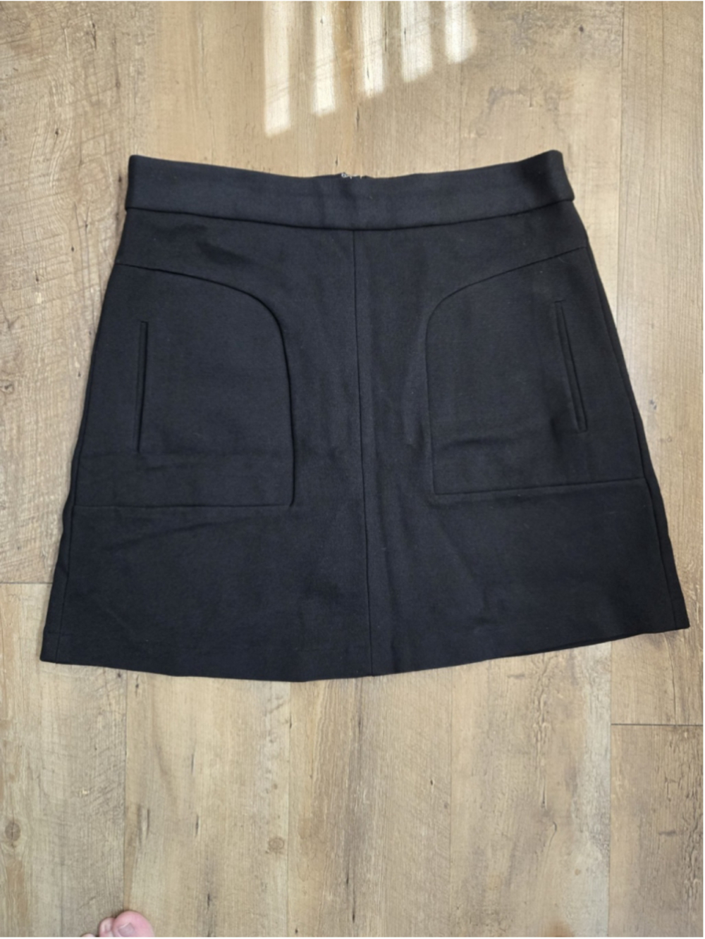 Maeve Anthropologie Black Ponte Knit A-Line Mini Skirt 12 Pocket Zip Back... - Picture 9 of 10